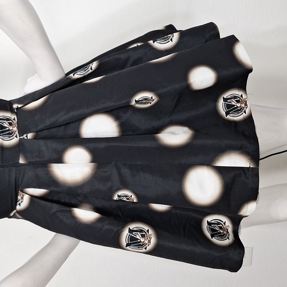 Five Plus Black Mesh Panel Pin Up Retro Boho Polka Dot Fit & Flare Dress Size S - Picture 7 of 14